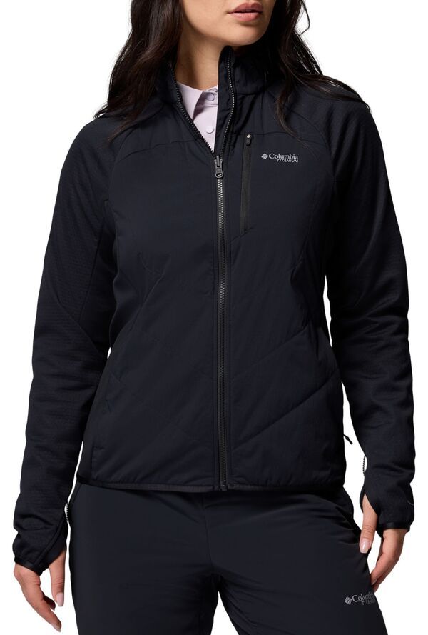 【送料無料】 コロンビア レディース シャツ トップス Columbia Womens Arctic Crest Hybrid Full Zip Black