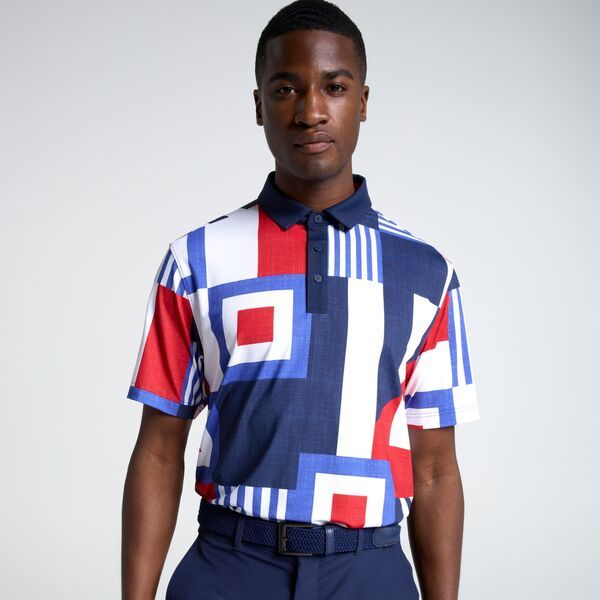 【送料無料】 ウォルターヘーゲン メンズ ポロシャツ トップス Walter Hagen Mens Performance 11 Novelty Print Golf Polo USA Sailing Flag