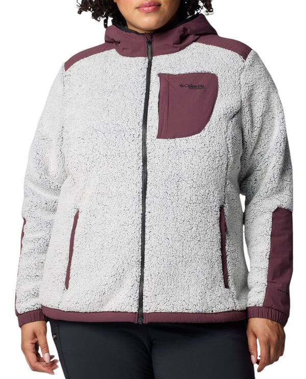 【送料無料】 コロンビア レディース シャツ トップス Columbia Womens Arctic Crest Sherpa Full Zip Fleece WhiteBlack