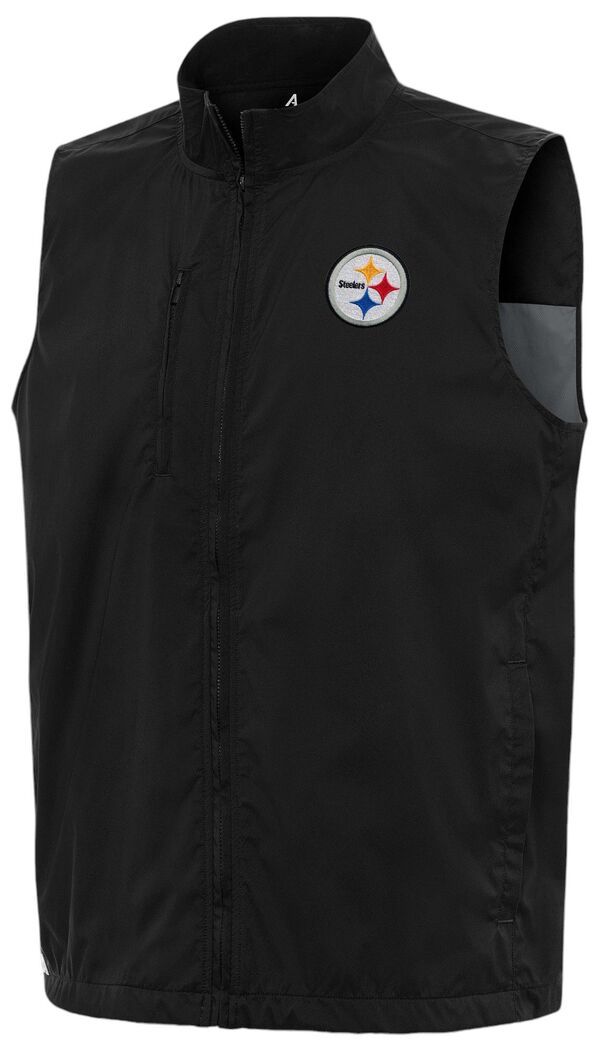 【送料無料】 アンティグア メンズ ベスト トップス Antigua Mens Pittsburgh Steelers Brisk Full Zip Vest NoColor