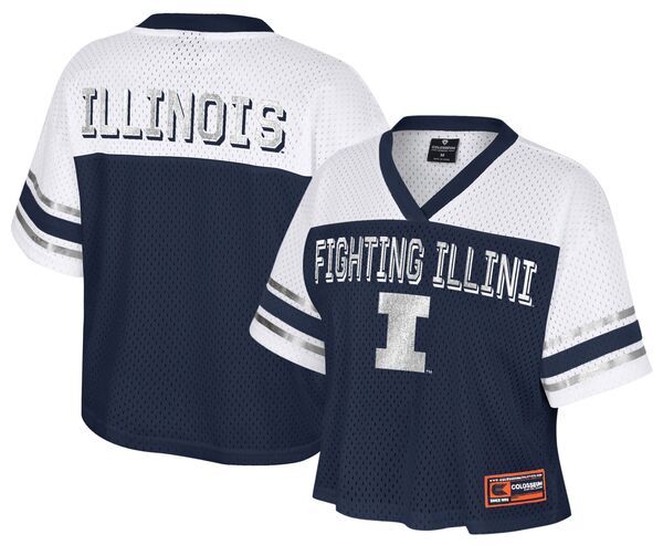 【送料無料】 コロシアム レディース シャツ トップス Colosseum Womens Illinois Fighting Illini NAVY Posh Jersey NoColor