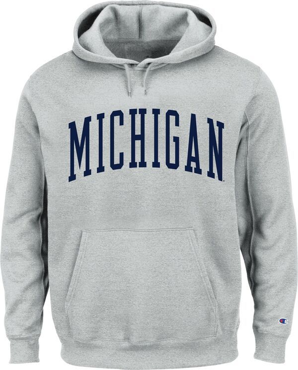 【送料無料】 チャンピオン メンズ パーカー・スウェット アウター Champion Mens Michigan Wolverines Heather Grey Reverse Weave Big Tall Pullover Hoodie NoColor