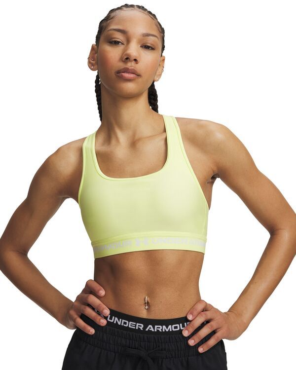 【送料無料】 アンダーアーマー レディース ブラジャー アンダーウェア Under Armour Womens Mid Crossback Sports Bra Fade GreenWhite