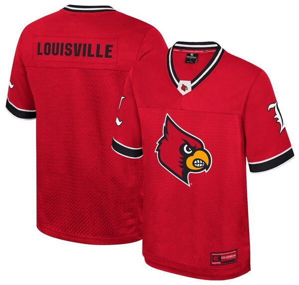 【送料無料】 コロシアム メンズ シャツ トップス Colosseum Mens Louisville Cardinals Red Hits Football Jersey NoColor