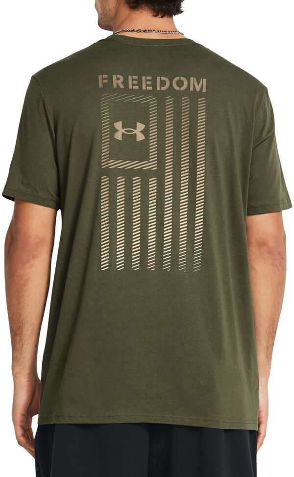 【送料無料】 アンダーアーマー メンズ Tシャツ トップス Under Armour Mens Freedom Flag Gradient TShirt Marine Od GrFederal Tan