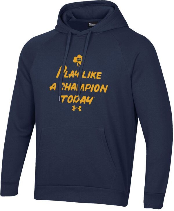 【送料無料】 アンダーアーマー メンズ パーカー・スウェット アウター Under Armour Mens Notre Dame Fighting Irish Navy Play Like a Champ Hoodie NoColor