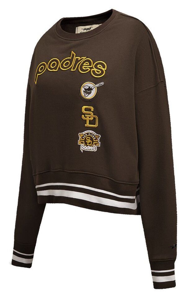 【送料無料】 プロスタンダード レディース パーカー・スウェット アウター Pro Standard Womens San Diego Padres Brown Logo Fleece Crew Neck Sweatshirt Brown