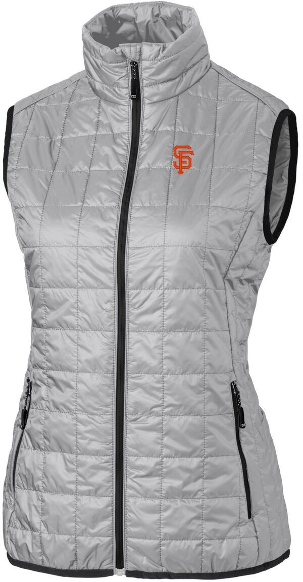 【送料無料】 カッターアンドバック レディース ベスト トップス Cutter Buck Womens San Francisco Giants Polished PrimaLoft Eco Insulated Full Zip Puffer Vest NoC