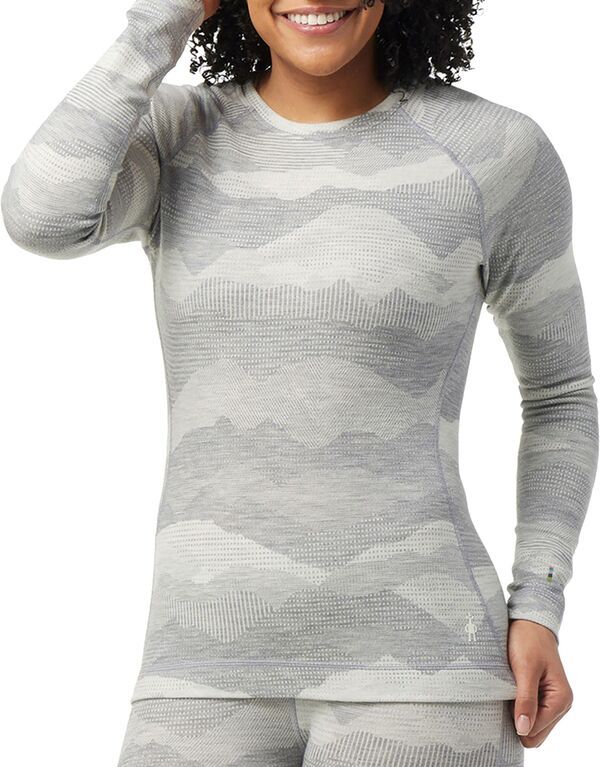【送料無料】 スマートウール レディース シャツ トップス Smartwool Womens Merino 250 Pattern Crewneck Baselayer Top Light Gray Mountain Scape