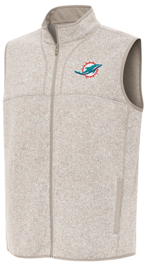 【送料無料】 アンティグア メンズ ベスト トップス Antigua Mens Miami Dolphins Fortune Full Zip Vest NoColor