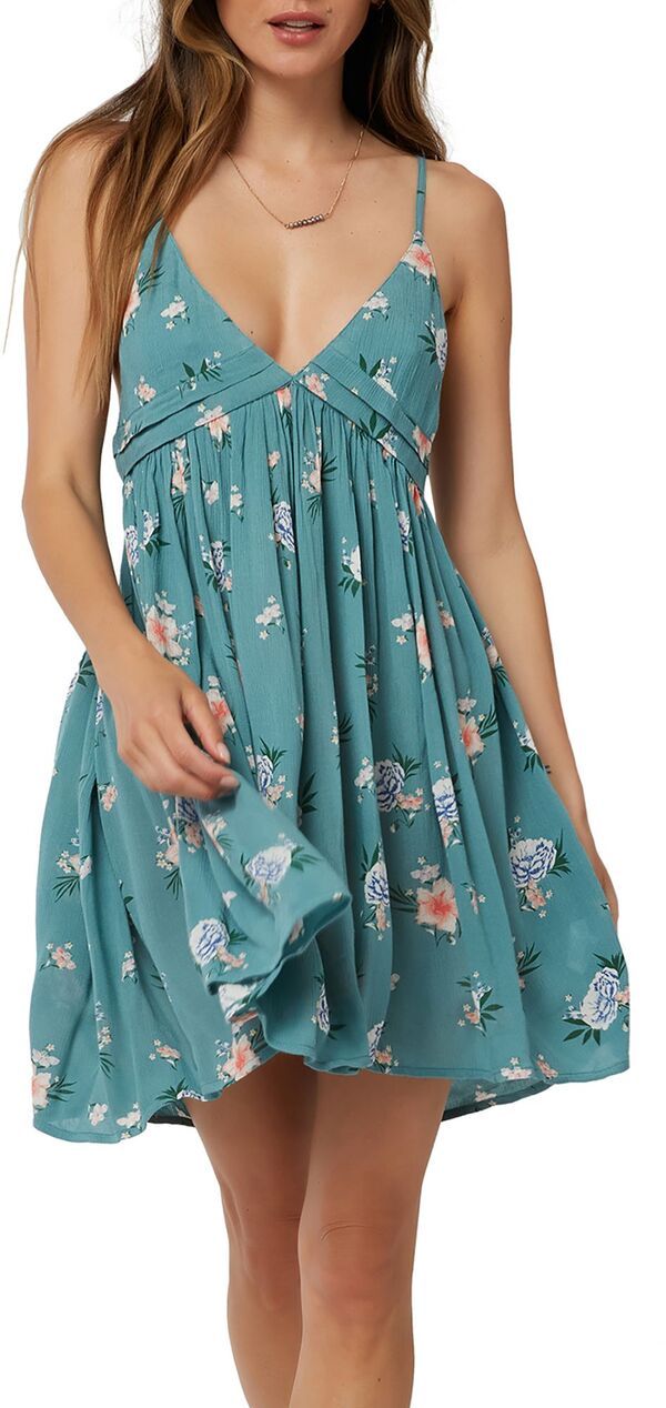 【送料無料】 オニール レディース ワンピース トップス ONeill Womens Felix Floral Tank CoverUp Dress Teal