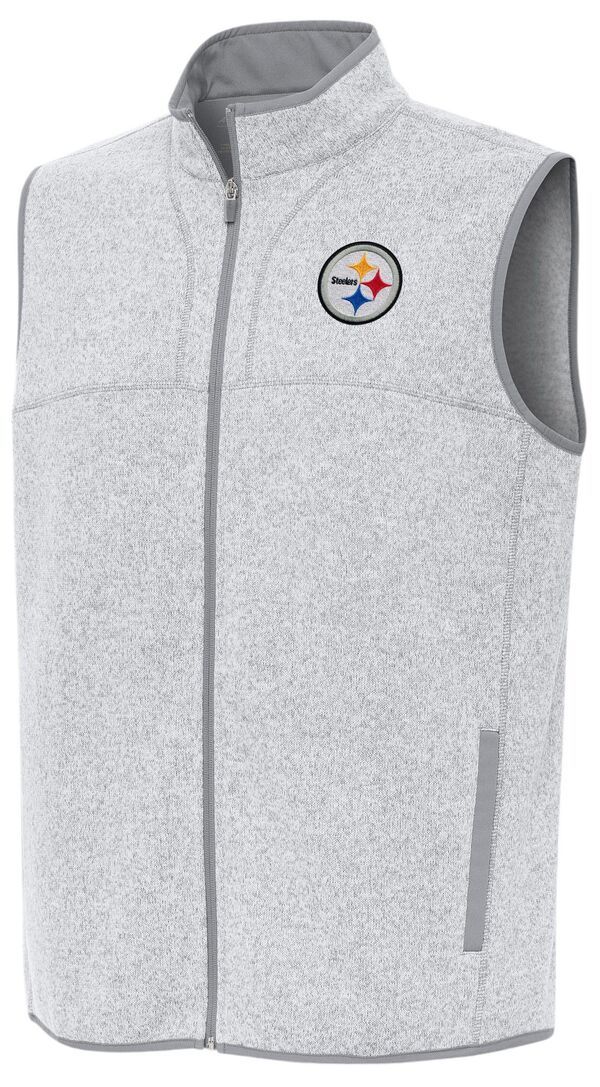 【送料無料】 アンティグア メンズ ベスト トップス Antigua Mens Pittsburgh Steelers Fortune Full Zip Vest NoColor