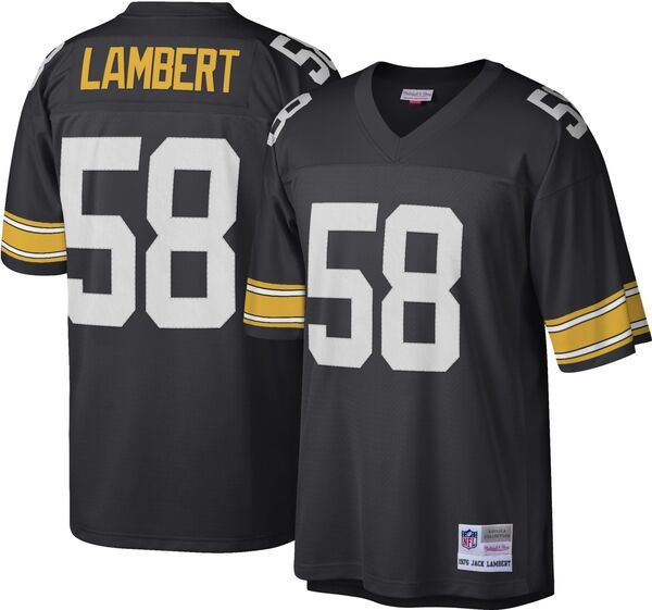 【送料無料】 ミッチェルネス メンズ シャツ トップス Mitchell Ness Mens Pittsburgh Steelers Jack Lambert 58 1976 Throwback Jersey NoColor