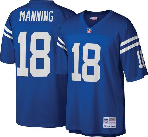 【送料無料】 ミッチェルネス メンズ シャツ トップス Mitchell Ness Mens Indianapolis Colts Peyton Manning 18 1998 Throwback Jersey NoColor