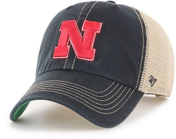 【送料無料】 フォーティーセブン メンズ 帽子 アクセサリー 47 Nebraska Cornhuskers Black Trawler Clean Up Adjustable Hat NoColor