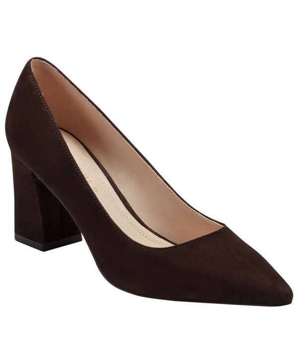 マーク・フィッシャー レディース シューズ パンプス ヒール Marc Fisher LTD Womens Zala Pointy Toe Block Heel Pumps Dark Brown Suede ブラウン