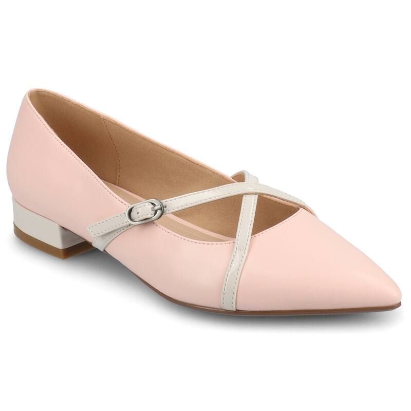 ジュルネ コレクション レディース シューズ サンダル ヒール Journee Collection Camby Pointed Toe Covered Block Heel Womens Dress Flats Pink ピンク
