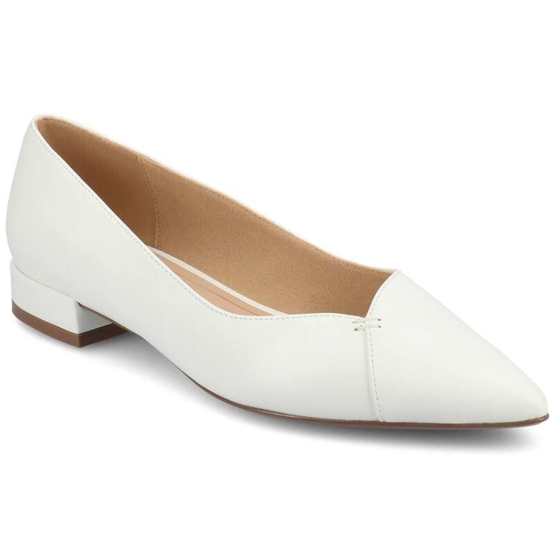 ジュルネ コレクション レディース シューズ サンダル ヒール Journee Collection Medium and Wide Width Carmin WomenslipOn Low Block Heel Dress Flats White ホワイト