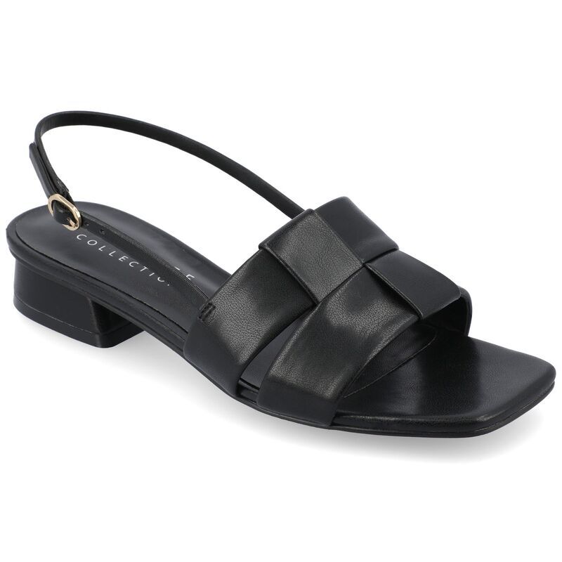 ジュルネ コレクション レディース シューズ サンダル ヒール Journee Collection Tabatha Womens Tru Comfort Foam Low Covered Block Heel Sandals Black ブラック
