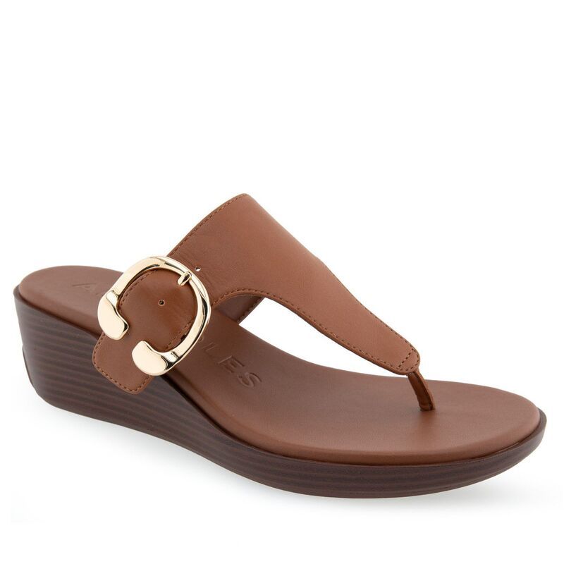 エアロソールズ レディース シューズ サンダル Aerosoles Izola Womens Wedge Sandals Tan Pu Leather タン