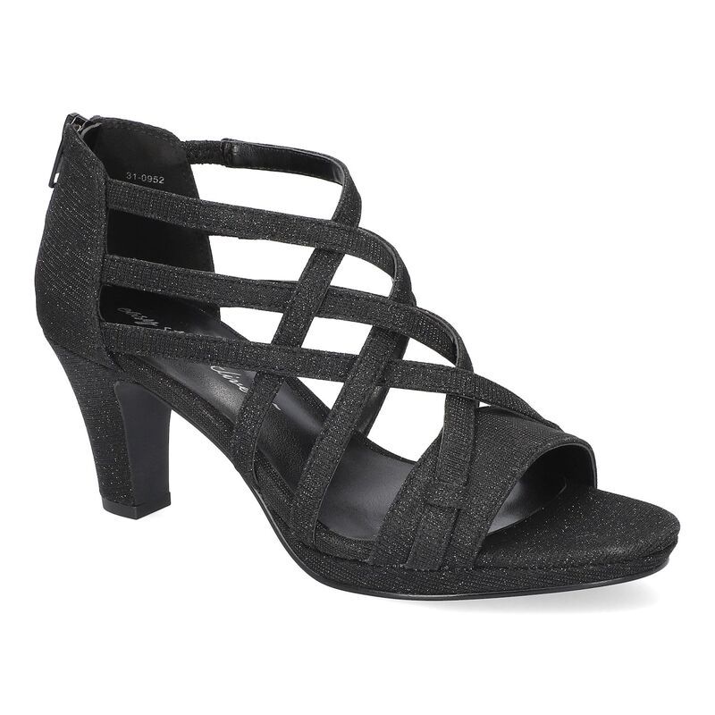 イージーストリート レディース シューズ サンダル プラットフォーム Easy Street Bee Womens Platform Sandals Black Glitter ブラック