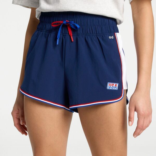 DSG レディース ボトムス ハーフパンツ・ショーツ ショートパンツ DSG Womens USA High Rise 3 Stride Shorts Navy Pieced ネイビー
