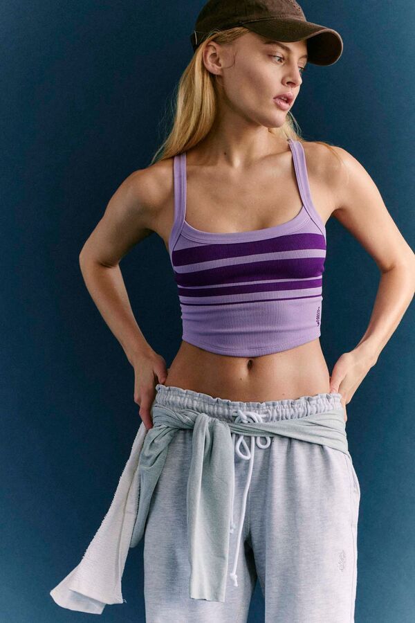 フリーピープル レディース トップス シャツ FP Movement Womens All Clear Striped Cami Vivid Purple Combo パープル