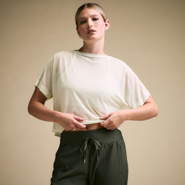 キャリー レディース トップス シャツ CALIA Womens Exhale Crossover Tee Matcha Frost