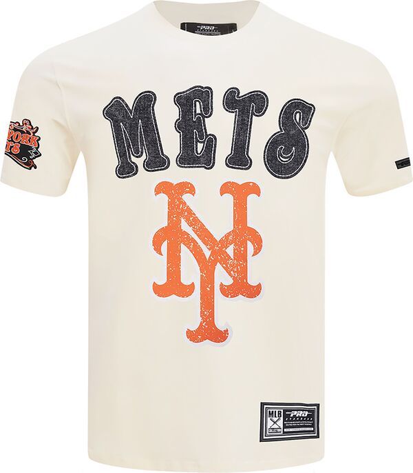 プロスタンダード メンズ トップス Tシャツ ロゴ Pro Standard Mens New York Mets Cream Rebel Athleticstacked Logo Short Sleeve TShirt NoColor クリーム