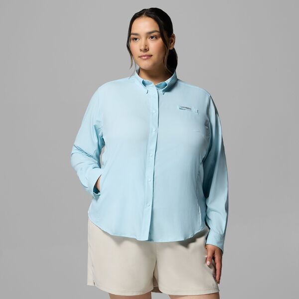 コロンビア レディース トップス シャツ Columbia Womens PFG TamiamiI Long Sleeve Shirt Marine Light