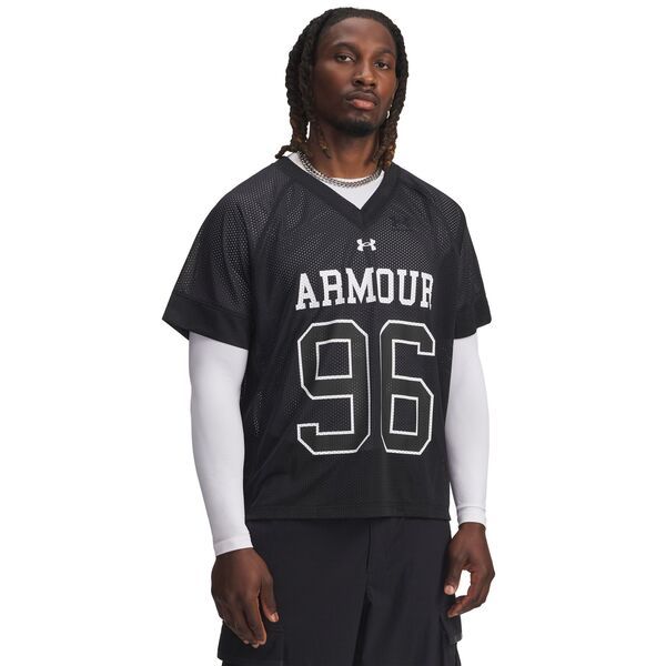 アンダーアーマー メンズ トップス シャツ メッシュ ジャージー Under Armour Mens Mesh Varsity Jersey BlackWhite ホワイト