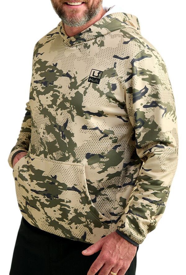 フック メンズ アウター パーカー・スウェット プリント HUK Mens Coldfront Performance KC Print Hoodie Khaki カーキ