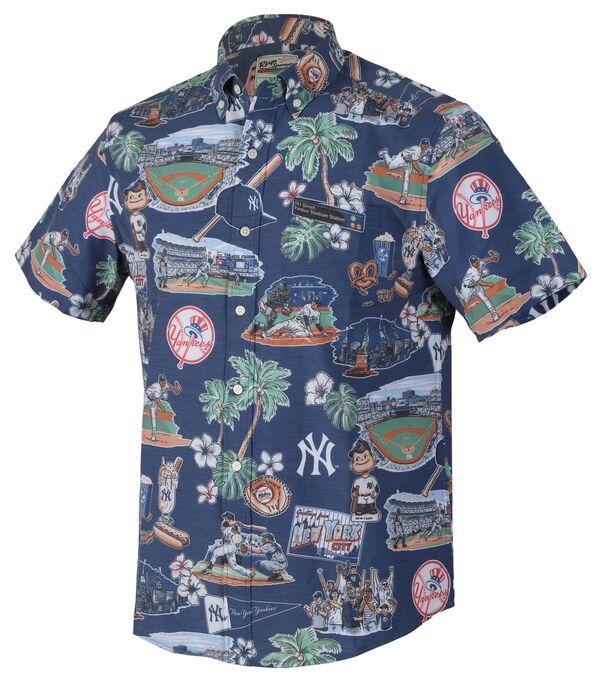 レインスプーナー メンズ トップス シャツ ダウン Reyn Spooner Mens New York Yankees Navy Scenic ButtonDown Shirt NoColor ネイビー