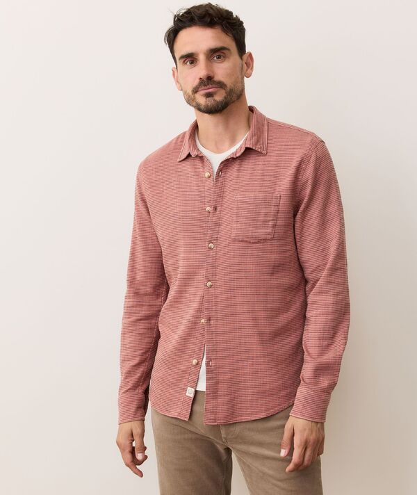 マリーン レイヤー メンズ トップス シャツ Marine Layer Mens Classic Stretch Selvage Shirt Warm Stripe ストライプ