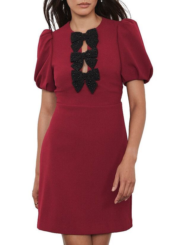 ミルトンベルベット レディース トップス ワンピース ミニ Mint Velvet Womens Bow Detail Mini Dress Red レッド