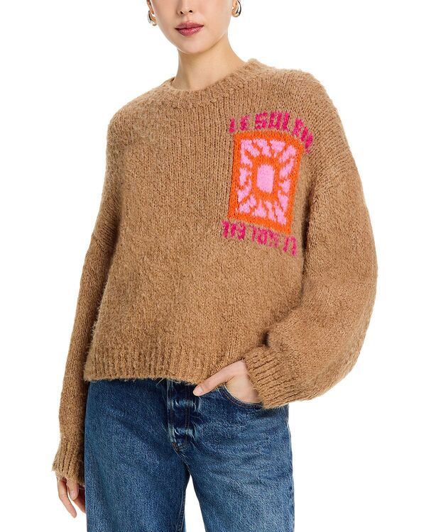 ヴィンテージハバナ レディース アウター ニット・セーター クルーネック Vintage Havana Jacquard Crewneck Sweater Camel キャメル