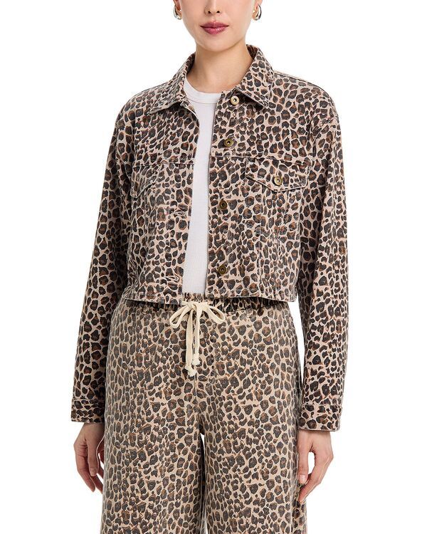 ヴィンテージハバナ レディース アウター ジャケット・ブルゾン デニム Vintage Havana Stretch Denim Crop Jacket Leopard アニマル