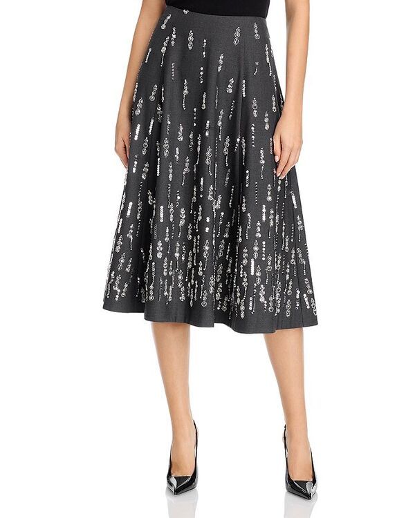 サンク セプト レディース ボトムスカート ミディ Cinq Sept Selene Beaded Midi Skirt Charcoal Multi チャコール