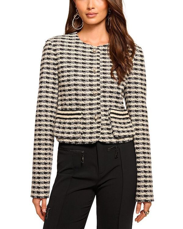 レイミー ブルック レディース アウター ジャケット・ブルゾン Ramy Brook Thomas Jacket Black Gingham ブラック