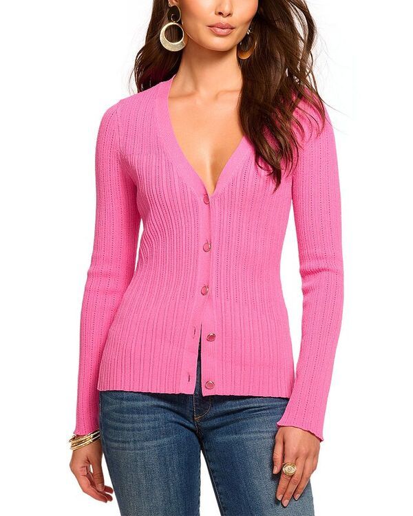 レイミー ブルック レディース アウター カーディガン Vネック セーター Ramy Brook Lorenza V Neck Cardigan Sweater Pink Garnet ピンク