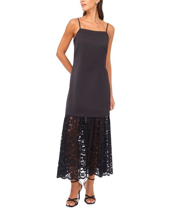 ヴィンスカムート レディース ボトムスカート レース VINCE CAMUTO Dress Combo with Lace Skirt Rich Black ブラック