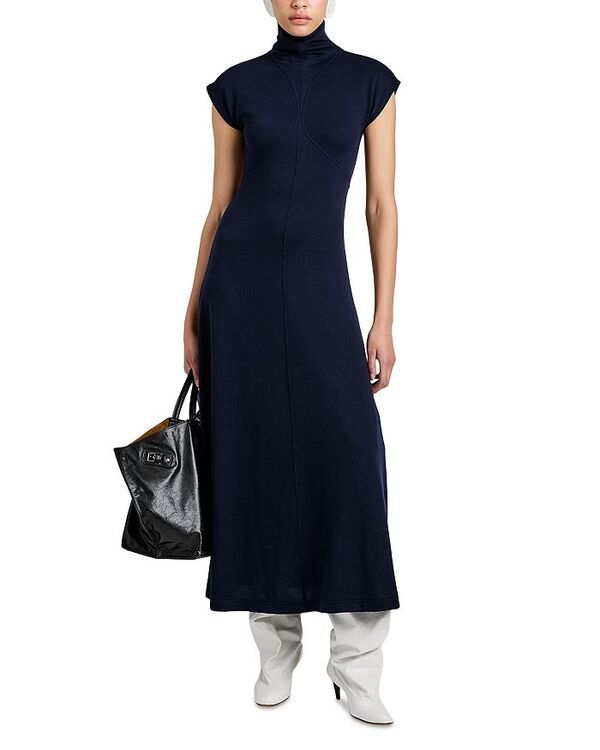 プロエンザ スクーラー レディース トップス ワンピース ミディ Proenza Schouler White Label Brea Brushed Rib Midi Dress Navy ネイビー