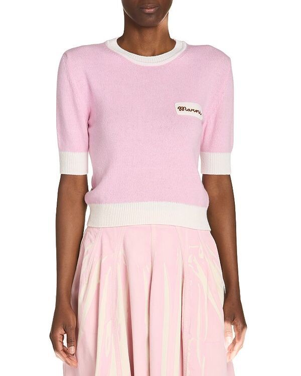 マルニ レディース アウター ニット・セーター クルーネック ウール Marni Wool Blend Short Sleeve Crewneck Sweater Pink ピンク