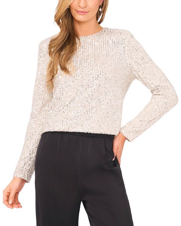 セセ レディース トップス シャツ クルーネック CeCe Long Sleeve Crewneck Top Champagne シャンパン