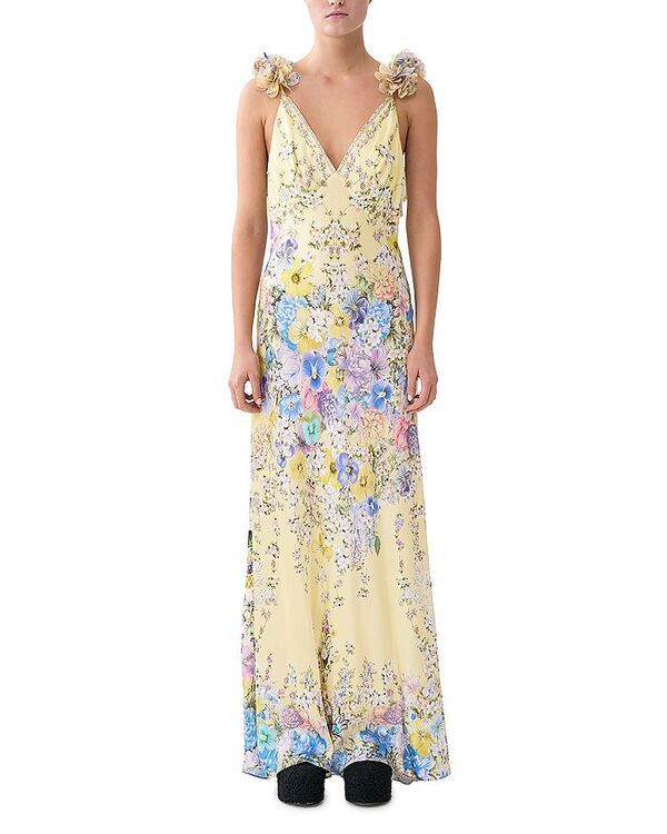 キャミラ レディース トップス ワンピース Vネック Camilla V Neck Biaslip Dress Darling Buds