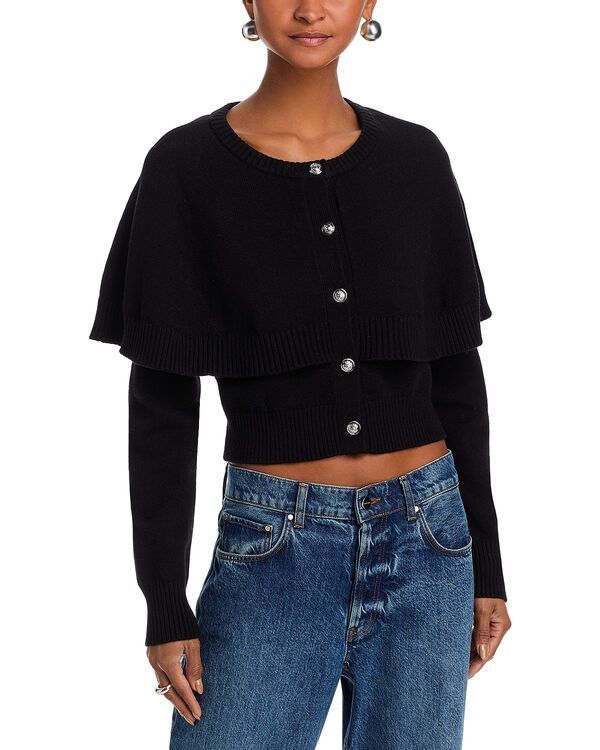 スティーブ マデン レディース アウター カーディガン ケープデザイン セーター キャップ ケープ STEVE MADDEN Gisselle Cape Cardigan Sweater Black ブラック