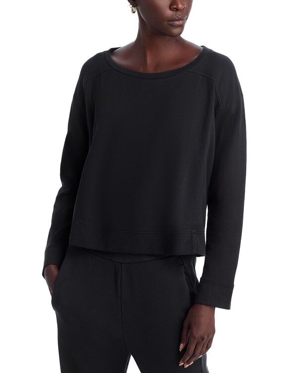 エイリーンフィッシャー レディース トップス シャツ Eileen Fisher Boat Neck Boxy Top Washed Black ブラック