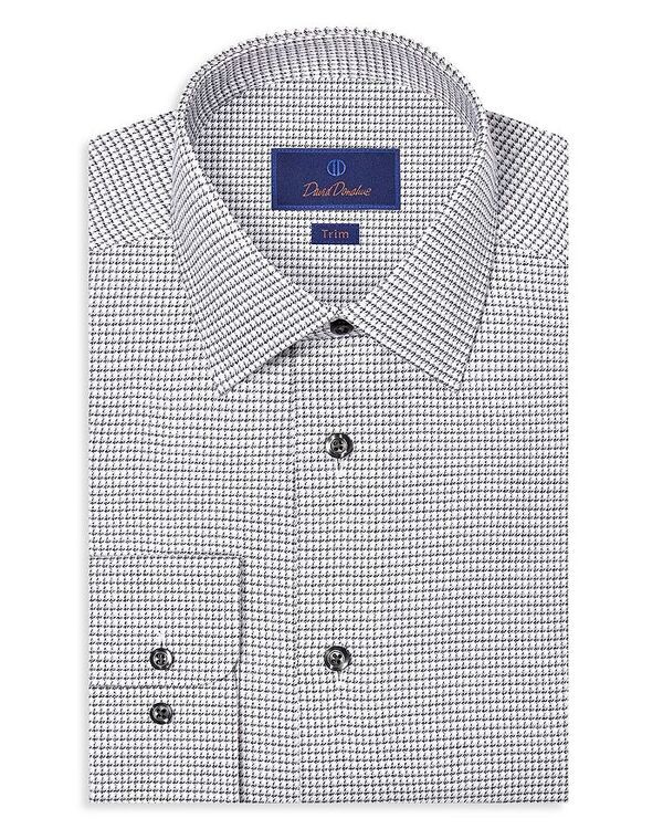 デイビッドドナヒュー レディース トップス シャツ Davidonahue Trim Fit Micro Twill Check Dresshirt Charcoal チャコール