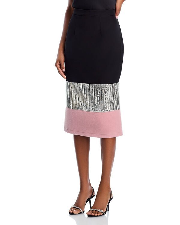 アクア レディース ボトムスカート スパンコール AQUA Sequin Pencil Skirt Exclusive Black ブラック 12,360円