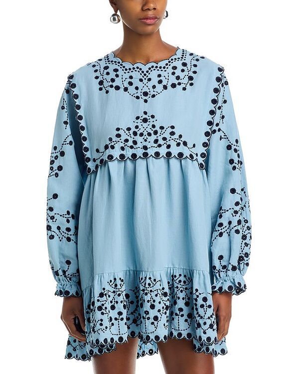 シ�
2000
�� レディース トップス ワンピース ミニ 刺繍 Sea Frances Embroidered Mini Dress Blue ブルー